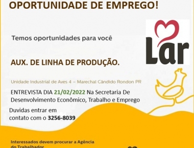 Lar realizará entrevistas de emprego no dia 21 em Mercedes